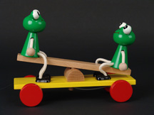 Petra Wooden Two Frogs on Seesaw Pull Toy